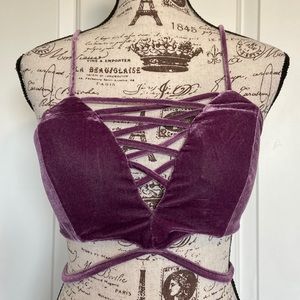 PURPLE STRAPPY CROP TOP